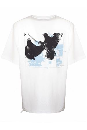 Birds Print Regular Fit T-Shirt White OAMC PEACEMAKER | PCM3OT01BJE001001WHITE